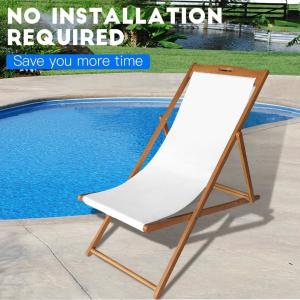 Wholesale Beach Sling Chairs Set Outdoor Folding Portable Beach Chairs With Solid Wooden Frame Polyester Canvas Reclining from china suppliers