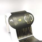Rectangular Adhesive Wine Labels Golden Silver Film Emboss Printed Wine Bottle