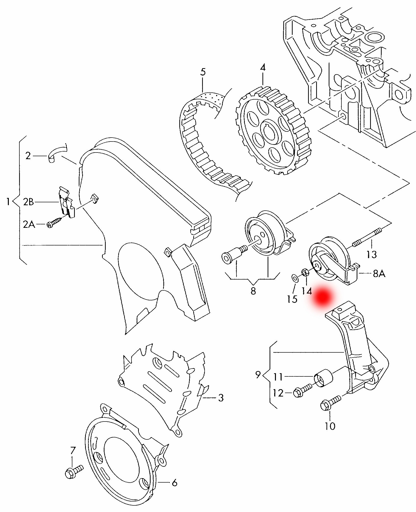 OEM 06A109243A 038103085C TENSION ROLLER FOR AUDI A4 B5 (8D2)1.8 T