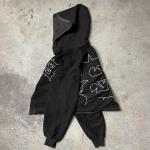 100% Cotton Custom Embroidered Sun Faded Cut Edge Acid Wash Cropped Hoodies for