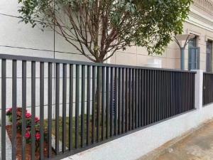 Wholesale Black Pressed Spear Top Steel Fence , Galvanized Security Picket Fence from china suppliers