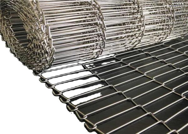Food grade 304 stainless steel flat flex wire mesh conveyor belt for bread