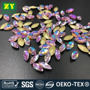 China Large Sew On Flatback Rhinestones , Colorful  On Beads And Crystals Various Size on sale