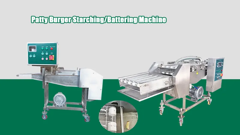 Commercial Chicken Escalope Potato Patty Starching Machine Fish Nuggets Starching Machine