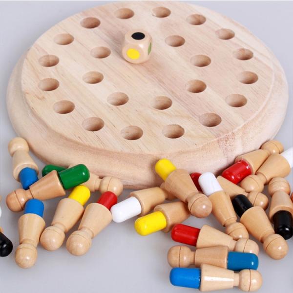 Multiplayer pine Wooden Memory Chess Set Game Board For Family