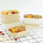 26oz Custom Eco-friendly Disposable Take Away Rectangle Kraft Paper Food Packing