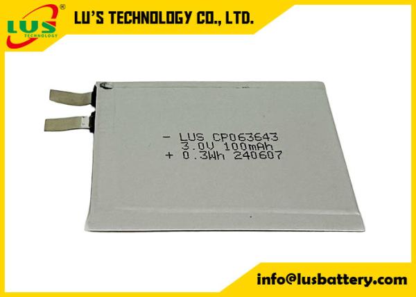 CP063643 3.0 volt 100mAh Small lithium battery 3V CP063643 Ultrathin Battery for