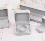 Gray White Velvet Cardboard Gift Packaging Box Display For Jewelry Ring Necklace