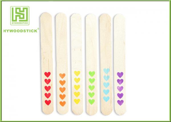 Quality Red Heart Pattern Natural Wood Sticks Colored OEM / ODM Available for sale
