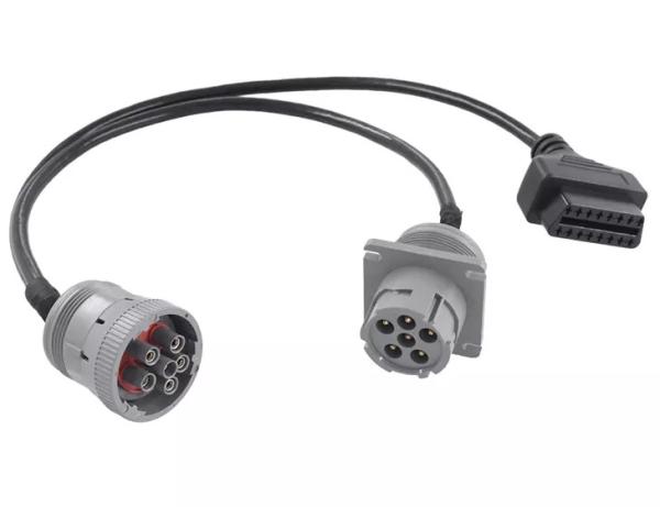 16 Pin Adapter Deutsch To Obd2 Wire Harness Connector Y Cable J1708 6 Pin