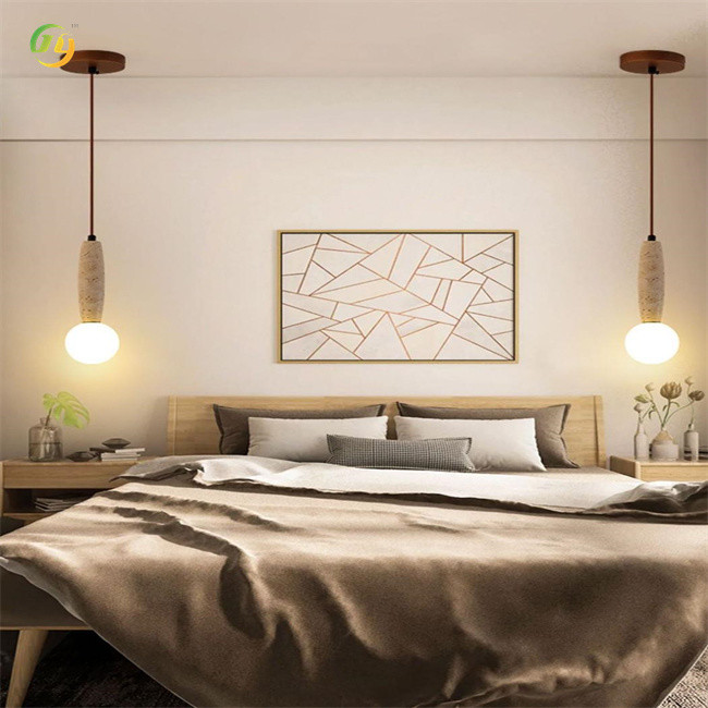 JYLIGHTING Yellow Travertine Light Luxury Single Head Natural Material Modern LED Chandeliers & Pendant Lights Indoor