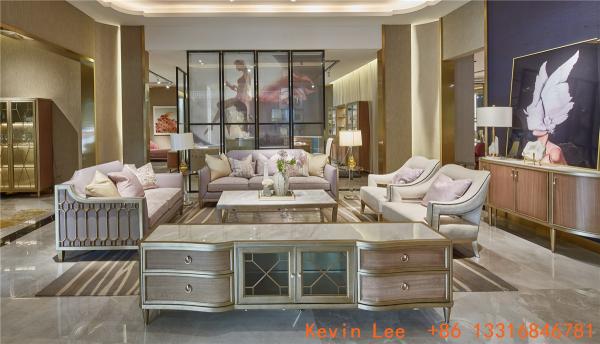 Light luxury living room sofa set furniture design by hand work Stainless steel