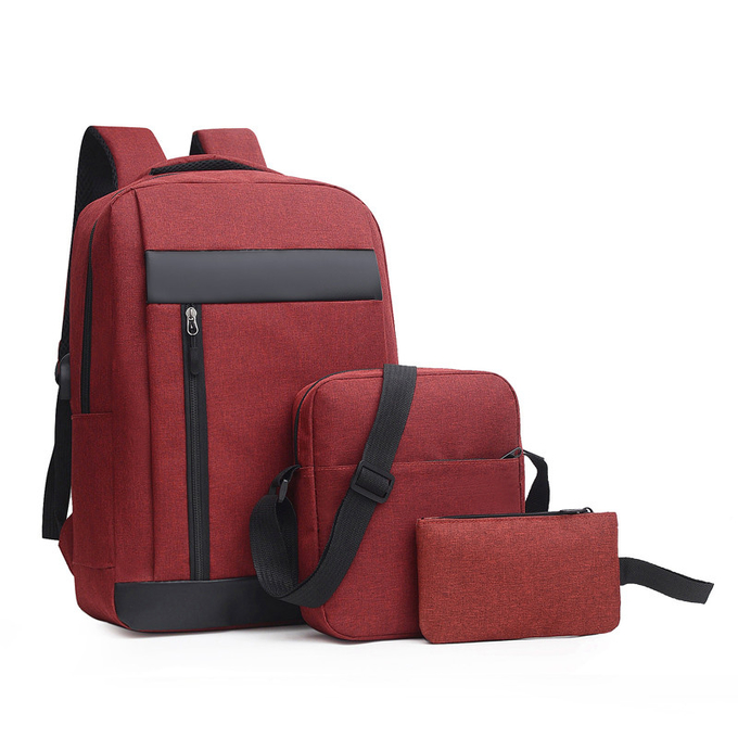 Black ODM Unisex Backpack Sets Business 3 In 1 Laptop Backpack Set School