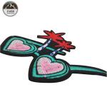 Retro Glasses Embroidery Designs Patches Eco Friendly Material For Clothing