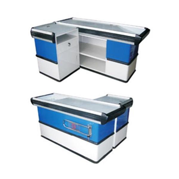 Custom Stainless Steel Checkout Counter With Conveyer Belt Durability Customizab