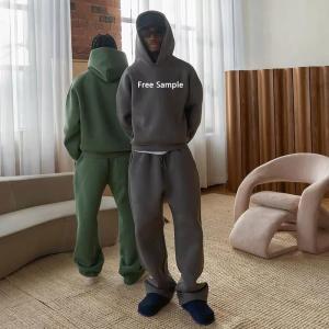 Wholesale OEM Custom Sweatsuit Unisex Pullover Heavyweight Fleece Cotton Hoodie Jogging Sweatpants and Hoodie Set Tracksuits for Men from china suppliers