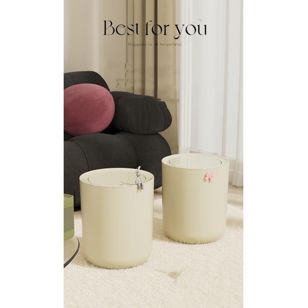Round House Hold Plastic Trash Can with Lid Plastic Waste Bin Antistatic Esd