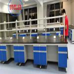 Customized Blue White Steel And Wood Chemistry Lab Furniture Laboratory Workench