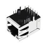 LPJG16515A4NL 100/1000 Base-T Tab UP Single Port RJ45 Magnetic Jack Green&Yellow