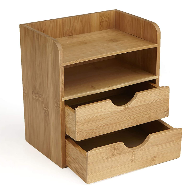 Effortless Organization 4 Tier Wooden Box Storage Drawer Cabinet for Office Supplies