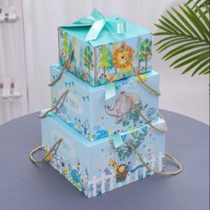 China Baby Cloths Set Packaging Paper Gift Box thicken Cardboard Gift Packaging Boxes cartoon on sale