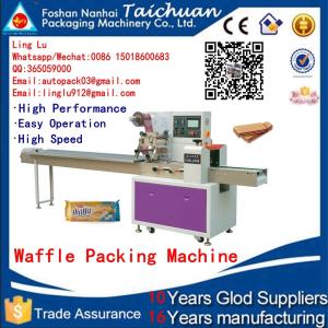 Wholesale HMI OPERATION horizontal packing machine pillow pack bread biscuit packaging in small business price--TCZB-450 from china suppliers