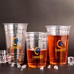 Disposable Clear PET Plastic Cups Cold Beverages Coffee Juice With Dome Lids