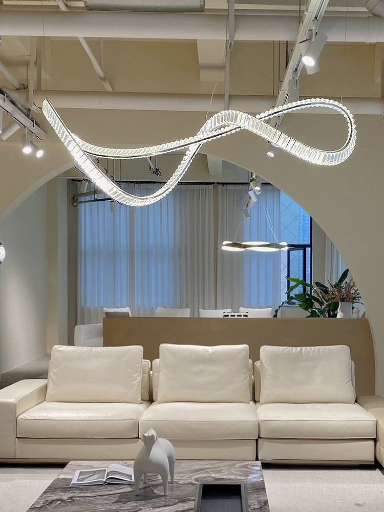 Italian Light Luxury Minimalist Crystal Chandelier Exhibition Hall Design Artistic Modeling Engineering Chandelier