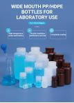 Transparent/Translucent/Brown Wide Mouth HDPE/PP Plastic Chemical Resistant