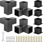 Steel 4*4 inch Elevated Wood Stand Pergola Kit with Black Powder Coated Brackets