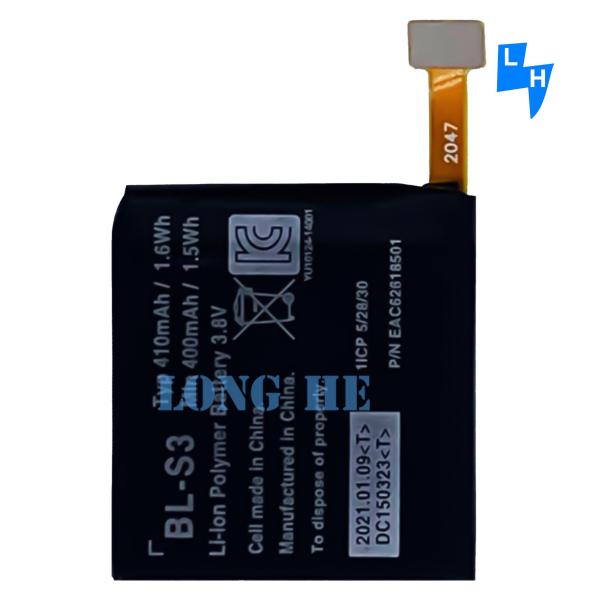 Dual IC Protection BL-S3 410mAh 1.6Wh Smart-Watch Battery for LG G Watch R W110