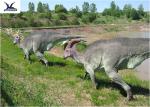Playground Exhibition Twins Dinosaur Lawn Decorations For Theme Park