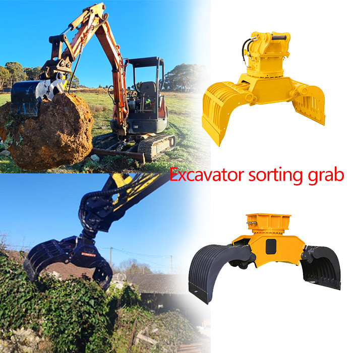 Hydraulic Excavator Sorting Grab 1 Cbm For Recycling Demolition
