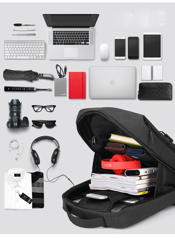 15.6 Inch Slim Business Laptop Backpack With USB Charging Port