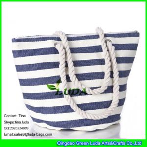 China LUDA large capacity women handbags striped ladies handbag casual tote straw bag on sale