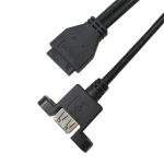 Industry Wiring Harness USB 3.0 Panel Mount A X2 To 20 Pin Header Motherboard