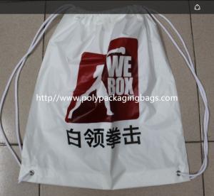 Wholesale White Double Plastic Drawstring Backpack For Riding , Playing , Swimming from china suppliers
