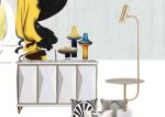 Home Decor Gold Metal With Marble Base Reading Desk Floor Lamp For Bedroom