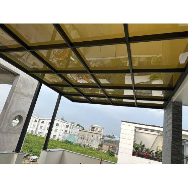 Cutting Service 3mm brown Polycarbonate Solid Sheet with UV Protection and One Side for roofing canopy and awning