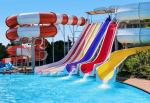 Water Park Playground Games Fiberglass Play Equipment Spiral Slide For Kids