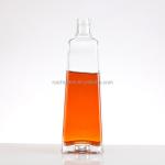 Super Flint Glass Transparent Whiskey Bottle with Aluminum Collar and Plastic PP
