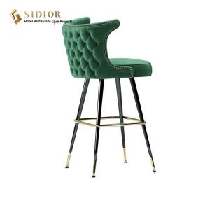 China Leather Modern Upholstery Contemporary Bar Chairs Low Back 110cm Height on sale