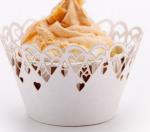 Heart Shape Mini Muffin Wrappers , Lightweight Laser Cut Cupcake Wrappers