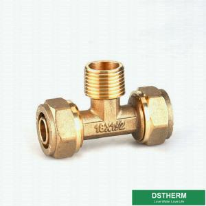 Wholesale Male Threaded Tee Pex Fittings Brass Color Screw Fittings Customized Designs And Weight from china suppliers