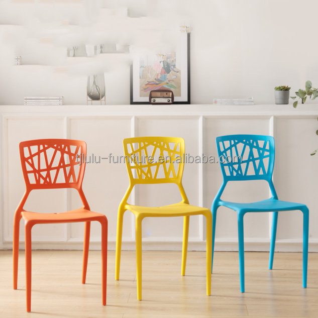 NO Folded Modern Design Plastic Dining Chair for Stackable Cafe Furniture Stackable