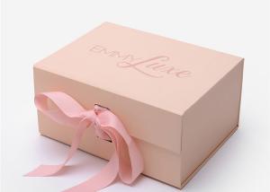 China Light Pink Flat Foldable Packaging Box Rigid Customized Design 2mm Thickness on sale