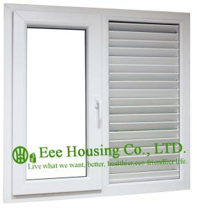 Wholesale White Color UPVC Casement and Shutter Windows, Vinyl louvers, with clear tempered glass from china suppliers