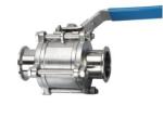Manual SS304 Stainless Steel Sanitary Valves 3 PCS Ball Valve