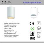 IP65 waterproof cylinder DALI dimmable downlight 20W TRIAC dimmable outdoor led