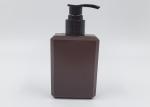 Brown Frosted Square Hand Wash PETG Plastic Bottle With Black Lotion Pump